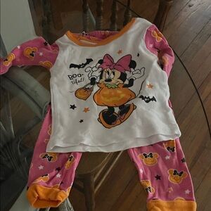 Disney Minnie Mouse Halloween Pajama Set - Pink and Orange